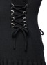 Detail View - Click To Enlarge - ALEXANDER MCQUEEN - Lace-up chunky wool knit peplum dress