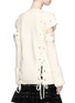 Back View - Click To Enlarge - ALEXANDER MCQUEEN - Lace-up slashed shoulder wool sweater