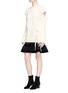 Figure View - Click To Enlarge - ALEXANDER MCQUEEN - Lace-up slashed shoulder wool sweater