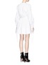 Back View - Click To Enlarge - ALEXANDER MCQUEEN - Swallow jacquard ruched cotton poplin mini dress