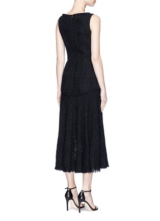 Back View - Click To Enlarge - ALEXANDER MCQUEEN - Asymmetric hem sleeveless tweed dress