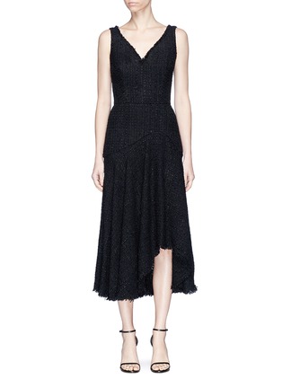 Main View - Click To Enlarge - ALEXANDER MCQUEEN - Asymmetric hem sleeveless tweed dress