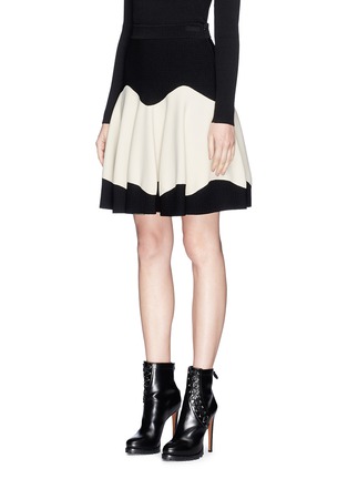 Figure View - Click To Enlarge - ALEXANDER MCQUEEN - Textured stretch knit skirt