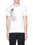 Main View - Click To Enlarge - ALEXANDER MCQUEEN - Peacock feather embroidered T-shirt