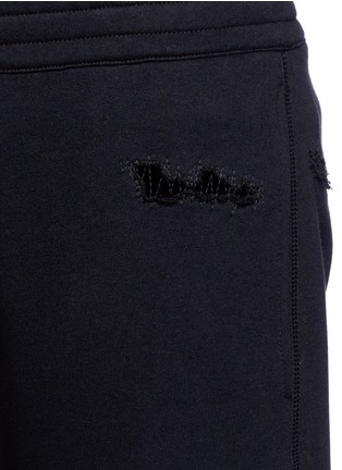 Detail View - Click To Enlarge - ALEXANDER MCQUEEN - Velvet patch jogging pants
