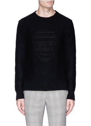 Main View - Click To Enlarge - ALEXANDER MCQUEEN - Skull intarsia wool-cashmere sweater