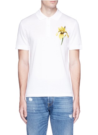 Main View - Click To Enlarge - ALEXANDER MCQUEEN - Iris appliqué polo shirt