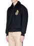 Front View - Click To Enlarge - ALEXANDER MCQUEEN - Peacock feather embroidered down coach jacket