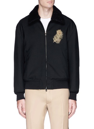 Main View - Click To Enlarge - ALEXANDER MCQUEEN - Peacock feather embroidered down coach jacket