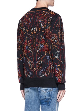 Back View - Click To Enlarge - ALEXANDER MCQUEEN - Botanical skull embroidered sweatshirt