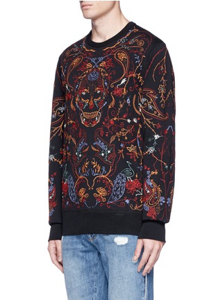 Front View - Click To Enlarge - ALEXANDER MCQUEEN - Botanical skull embroidered sweatshirt