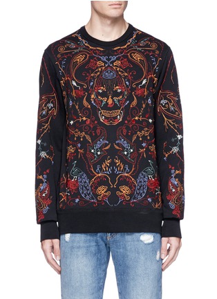 Main View - Click To Enlarge - ALEXANDER MCQUEEN - Botanical skull embroidered sweatshirt