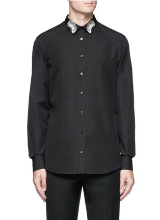 Main View - Click To Enlarge - ALEXANDER MCQUEEN - Peacock feather embroidered shirt