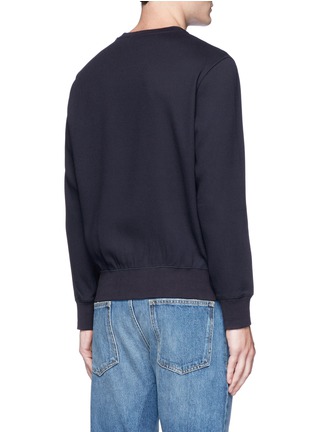 Back View - Click To Enlarge - ALEXANDER MCQUEEN - Peacock feather embroidered crepe sweatshirt