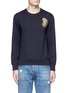 Main View - Click To Enlarge - ALEXANDER MCQUEEN - Peacock feather embroidered crepe sweatshirt