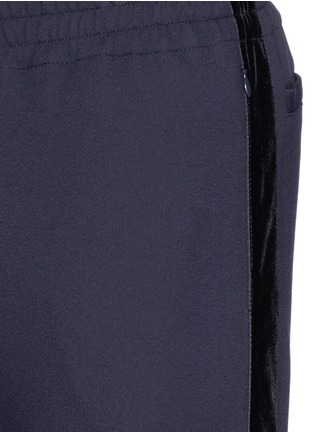 Detail View - Click To Enlarge - ALEXANDER MCQUEEN - Velvet outseam crepe jogging pants