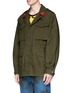 Front View - Click To Enlarge - GUCCI - Logo print washed cotton parka