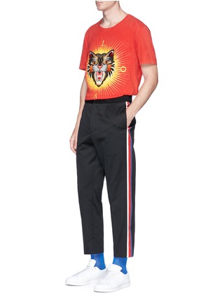 Figure View - Click To Enlarge - GUCCI - 'Angry Cat' appliqué T-shirt