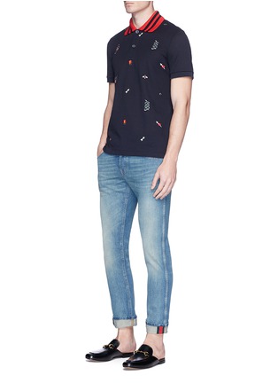 Figure View - Click To Enlarge - GUCCI - Icon embroidered polo shirt