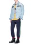 Figure View - Click To Enlarge - GUCCI - Velvet outseam cotton drill jogging pants