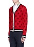 Front View - Click To Enlarge - GUCCI - Tiger argyle intarsia wool cardigan