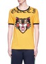 Main View - Click To Enlarge - GUCCI - 'ANGRY CAT' APPLIQUÉ T-SHIRT