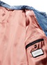 Detail View - Click To Enlarge - GUCCI - Slogan floral appliqué oversized denim jacket