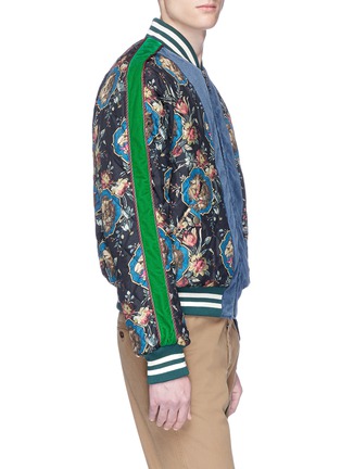 Detail View - Click To Enlarge - GUCCI - 'Grotesque Garden' print silk twill bomber jacket