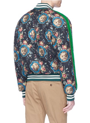 Back View - Click To Enlarge - GUCCI - 'Grotesque Garden' print silk twill bomber jacket