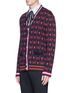 Front View - Click To Enlarge - GUCCI - Flying skull intarsia wool-cotton cardigan