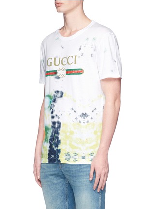 Front View - Click To Enlarge - GUCCI - LOGO PRINT TIE DYE T-SHIRT