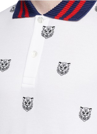 Detail View - Click To Enlarge - GUCCI - Tiger embroidered polo shirt