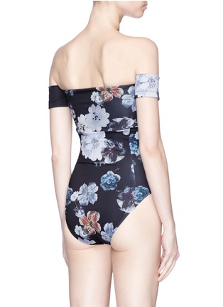Back View - Click To Enlarge - BETH RICHARDS - 'Dolly' floral print off-shoulder one-piece swimsuit