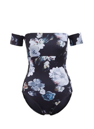 Main View - Click To Enlarge - BETH RICHARDS - 'Dolly' floral print off-shoulder one-piece swimsuit