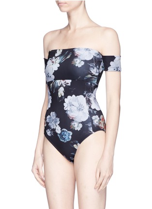Figure View - Click To Enlarge - BETH RICHARDS - 'Dolly' floral print off-shoulder one-piece swimsuit