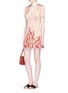 Figure View - Click To Enlarge - 74016 - 'Border Floral' print ruched satin dress