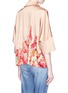 Back View - Click To Enlarge - 74016 - Border Floral' print stretch satin oversized pyjama shirt