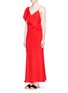 Front View - Click To Enlarge - 74016 - Asymmetric ruffle georgette maxi dress