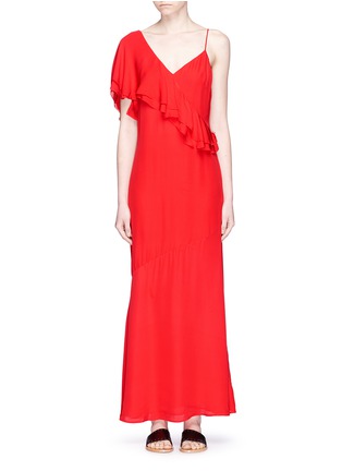 Main View - Click To Enlarge - 74016 - Asymmetric ruffle georgette maxi dress