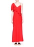 Main View - Click To Enlarge - 74016 - Asymmetric ruffle georgette maxi dress