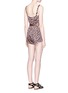 Back View - Click To Enlarge - 74016 - Leopard print stretch satin rompers