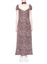Main View - Click To Enlarge - 74016 - Sash scarf leopard print stretch satin dress