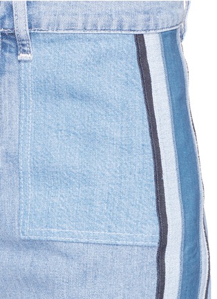 Detail View - Click To Enlarge - VICTORIA, VICTORIA BECKHAM - Layered stripe wide leg denim pants