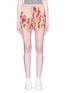 Main View - Click To Enlarge - 74016 - 'Border Floral' print stretch satin shorts