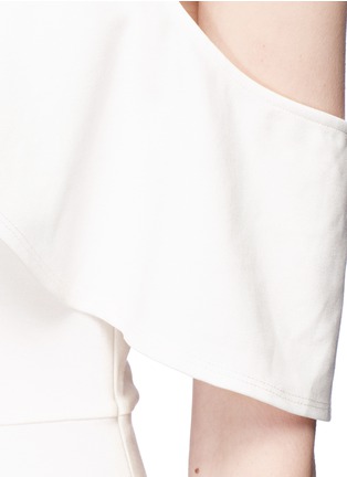 Detail View - Click To Enlarge - 74016 - Ruffle coldshoulder ponte jersey A-line midi dress