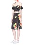 Figure View - Click To Enlarge - 74016 - Citrus print slit front satin skirt