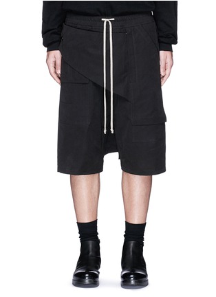 Main View - Click To Enlarge - RICK OWENS DRKSHDW - Front flap dropped crotch shorts