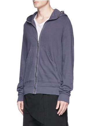 Front View - Click To Enlarge - RICK OWENS DRKSHDW - Cotton jersey zip hoodie