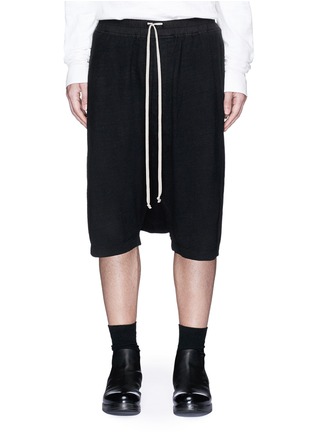 Main View - Click To Enlarge - RICK OWENS DRKSHDW - 'Pods' cotton jersey dropped crotch shorts