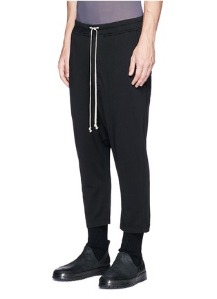 Front View - Click To Enlarge - RICK OWENS DRKSHDW - Drop crotch cropped sweatpants